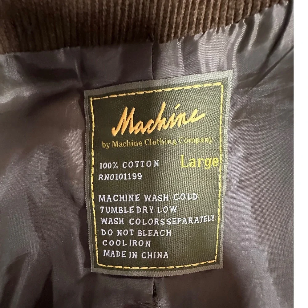 Machine Clothing Company Corduroy Blazer Jacket Brown Men's  Large Button‎ Front